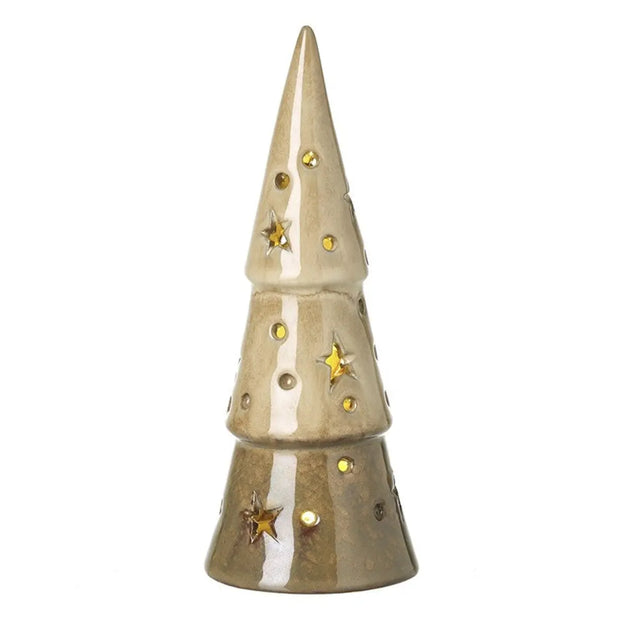 Star Cut Light Up Fawn Porcelain Cone, close-up product detail