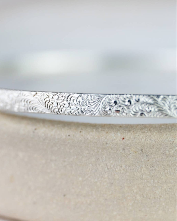 Sterling Silver Lace Bangle Bracelet