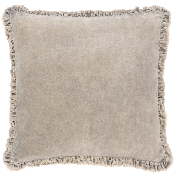 Taupe Washed Cotton Velvet Cushion Cover