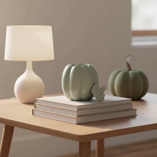 Tall Sage Green Pumpkin Oil Burner