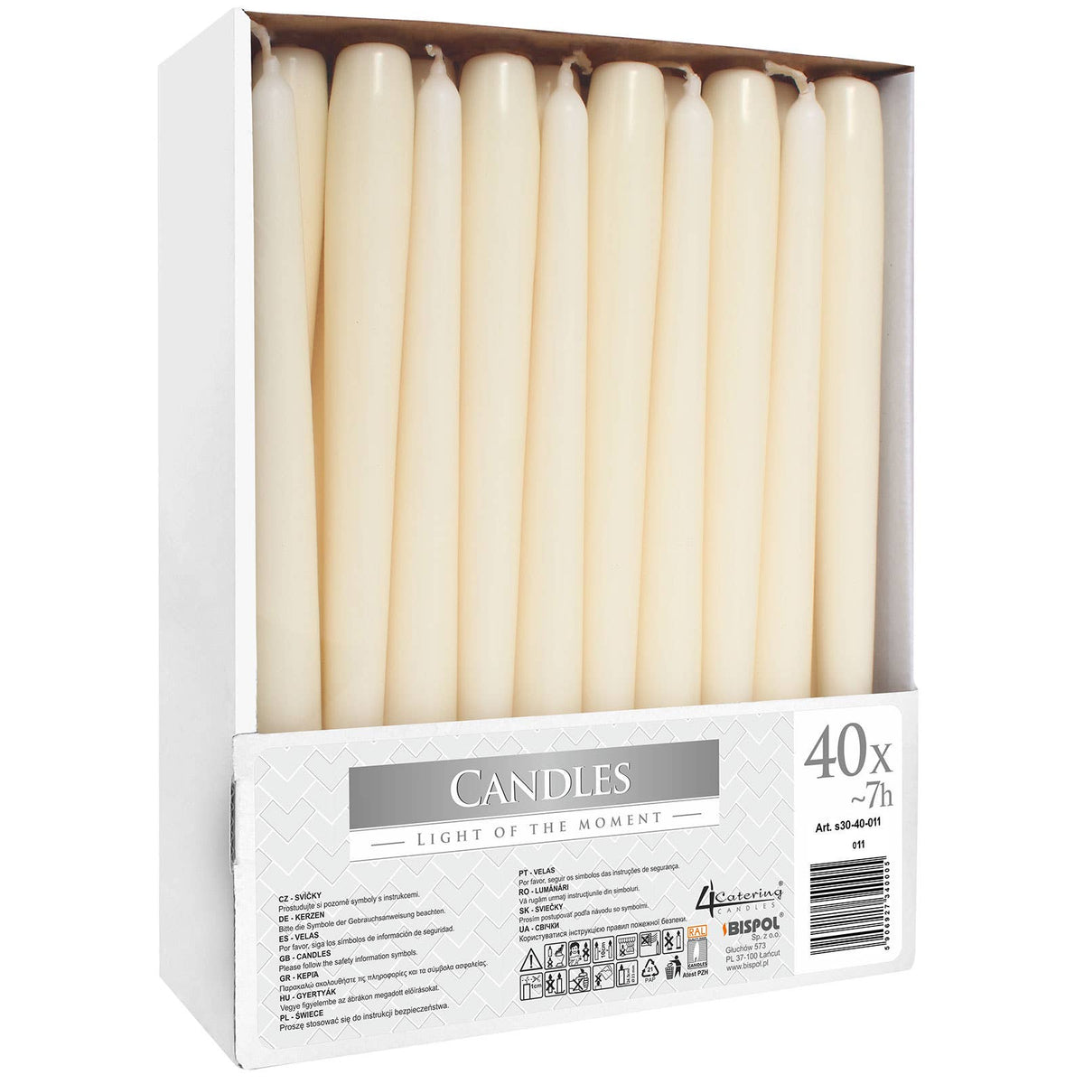 Set of two cream dinner candles by Ancient Wisdom, elegant taper candles for special occasions or home decor.