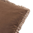 Brown Ruffle Matte Velvet Cushion Cover