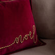 Red and gold Noel applique velvet cushion by Riva Home for Christmas décor