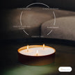 White scented candle sand kit for home fragrance by The Candledust, featuring midnight-themed wax and decorative elements.