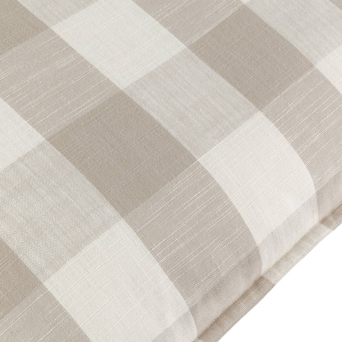 Natural Check Outdoor Garden Seat Scatter Cushion Cover