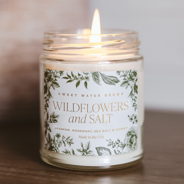Wildflowers and Salt 9 oz Soy Candle - Summer Home Decor