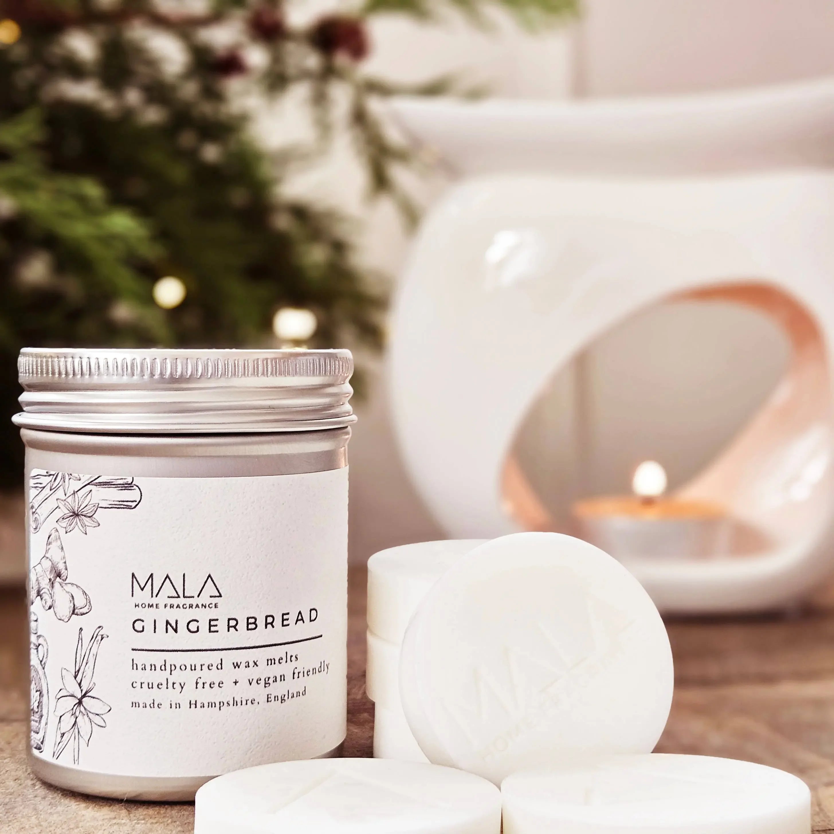 Mala Home Fragrance Luxury Wax Melt Tins - Gingerbread Wax Melts -  Lulu Loves Home 