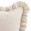 Hallie Cream Neutral Square Luxury Linen Ruffled Edge Cushion Cover – fabric detail 1