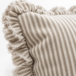 Hallie Natural Beige Square Pinstripe Cushion Cover – fabric detail 2