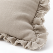 Beige Neutral Luxury Linen Ruffled Edge Cushion Cover – fabric detail 2