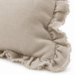 Beige Neutral Luxury Linen Ruffled Edge Cushion Cover – fabric detail 4