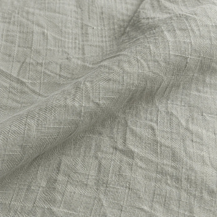 Hallie Sage Green Ruffled Edge Linen Cushion Cover – fabric detail 2