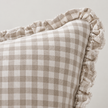 Hallie Beige And White Square Gingham Cotton Cushion Cover – fabric detail 1