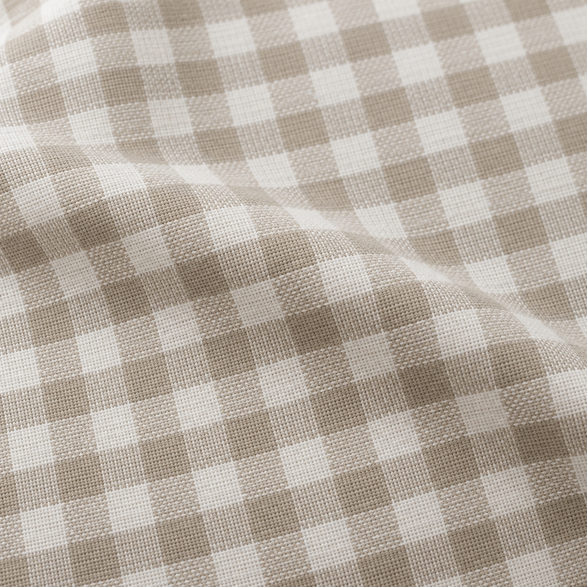 Hallie Beige And White Square Gingham Cotton Cushion Cover – fabric detail 2