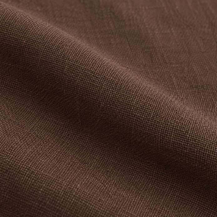 Hallie Dark Brown Ruffle Square Linen Blend Cushion Cover – fabric detail 2