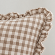 Hallie Coffee Brown Square Gingham Cushion Cover – fabric detail 1