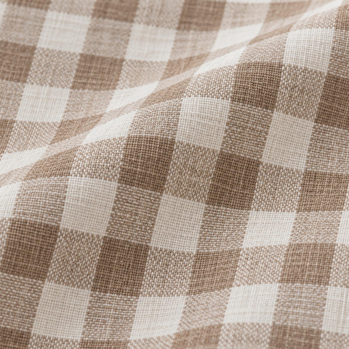 Hallie Coffee Brown Square Gingham Cushion Cover – fabric detail 2