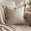 Chloe Beige And Cream Scalloped Edge Cushion Cover – styled view 3