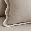 Chloe Beige And Cream Scalloped Edge Cushion Cover – fabric detail 3