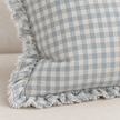 Hallie Ocean Blue Square Gingham Cushion Cover – fabric detail 3