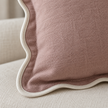 Chloe Dusty Pink Square Scalloped Cushion Cover – fabric detail 3