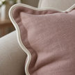 Chloe Dusty Pink Square Scalloped Cushion Cover – fabric detail 4