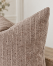 Eva Beige Stripped Cushion Cover – fabric detail 1