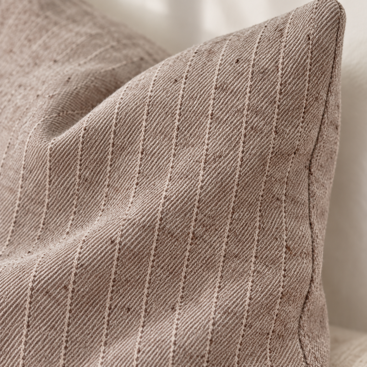 Eva Beige Stripped Cushion Cover – fabric detail 4
