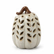Neutral Ceramic Cut Out Light Up LED Tall Pumpkin – product view 6