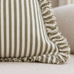 Hallie Olive Green Pinstripe Cushion Cover — fabric detail 3