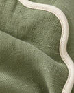 Chloe Sage Green And Cream Rectangle Scalloped Edge Cushion Cover — fabric detail 2