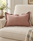 Chloe Dusty Pink Rectangle Scalloped Cushion Cover — styled view 2