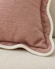 Chloe Dusty Pink Rectangle Scalloped Cushion Cover — fabric detail 3