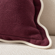 Chloe Burgundy Square Plum And Cream Scalloped Cushion Cover — fabric detail 3