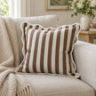 Chloe Brown Square Stripe Scalloped Cushion Cover — styled view 3