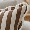 Chloe Brown Square Stripe Scalloped Cushion Cover — fabric detail 1