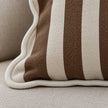 Chloe Brown Square Stripe Scalloped Cushion Cover — fabric detail 3