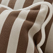 Chloe Brown Square Stripe Scalloped Cushion Cover — fabric detail 4