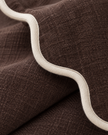 Chloe Chocolate Brown Square Scalloped Cushion Cover — fabric detail 4
