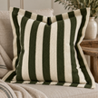 Orla Olive Green Stripe Cushion Cover — styled view 3