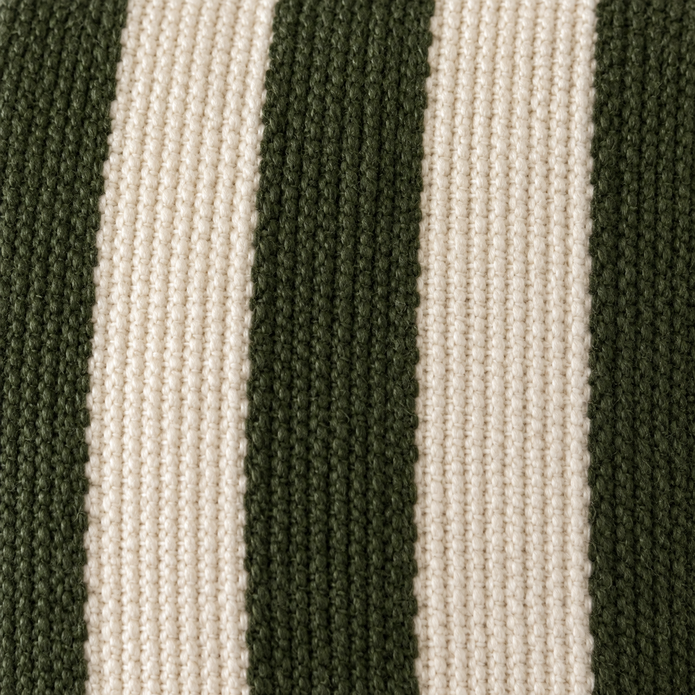 Orla Olive Green Stripe Cushion Cover — fabric detail 2