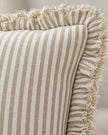 Hallie Light Brown Pinstripe Square Cushion Cover — fabric detail 1