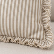Hallie Light Brown Pinstripe Square Cushion Cover — fabric detail 3