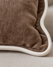 Chloe Coffee Brown And Cream Scalloped Cushion Cover — fabric detail 3