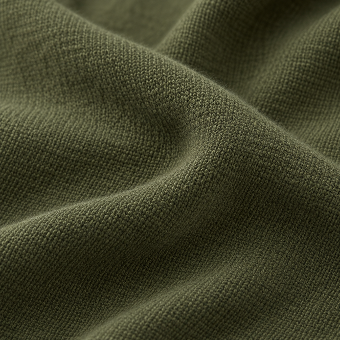 Della Olive Green Fine Knit Tasselled Throw Blanket – fabric detail 2