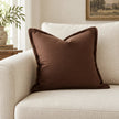 Esmee Dark Brown Ruffle Square Linen Blend Cushion Cover — styled view 1