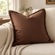 Esmee Dark Brown Ruffle Square Linen Blend Cushion Cover — styled view 3