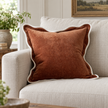 Chloe Rust Brown And Cream Scalloped Cushion Cover — styled view 1