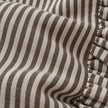 Darcy cushion cover chocolate brown and white pinstripe cotton blend fabric detail