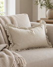 Hallie Natural Beige Pinstripe Cushion Cover - Rectangle — styled view 3